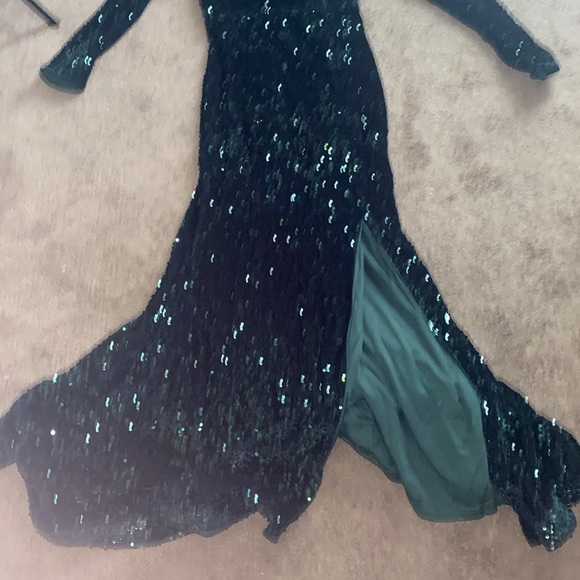 Green Rhinestone PROM DRESS !!! (WORN ONCE) - Picture 2 of 2